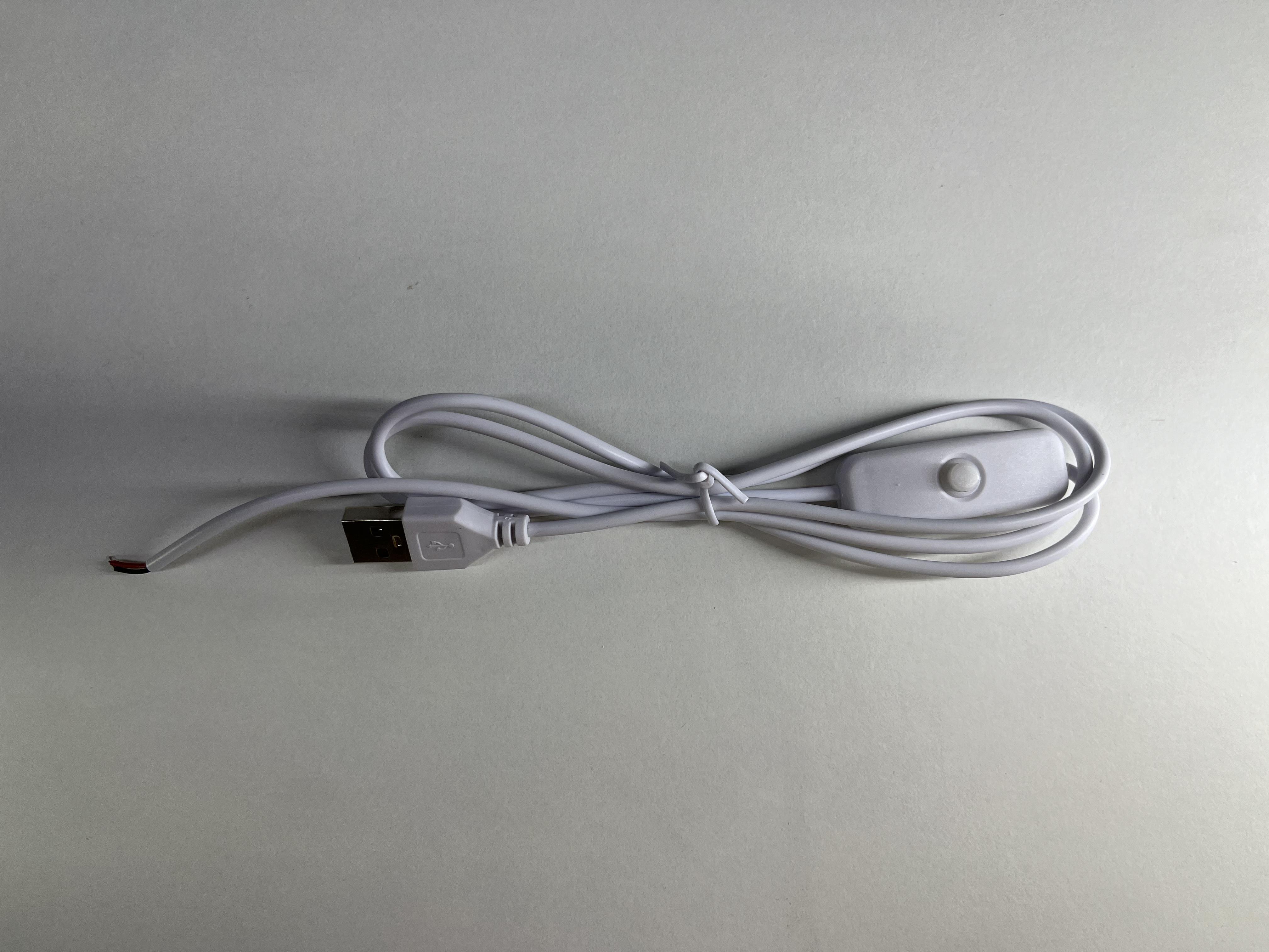 Кабель с выключателем USB 2.0 0,8 м 1A Белый (23354958)