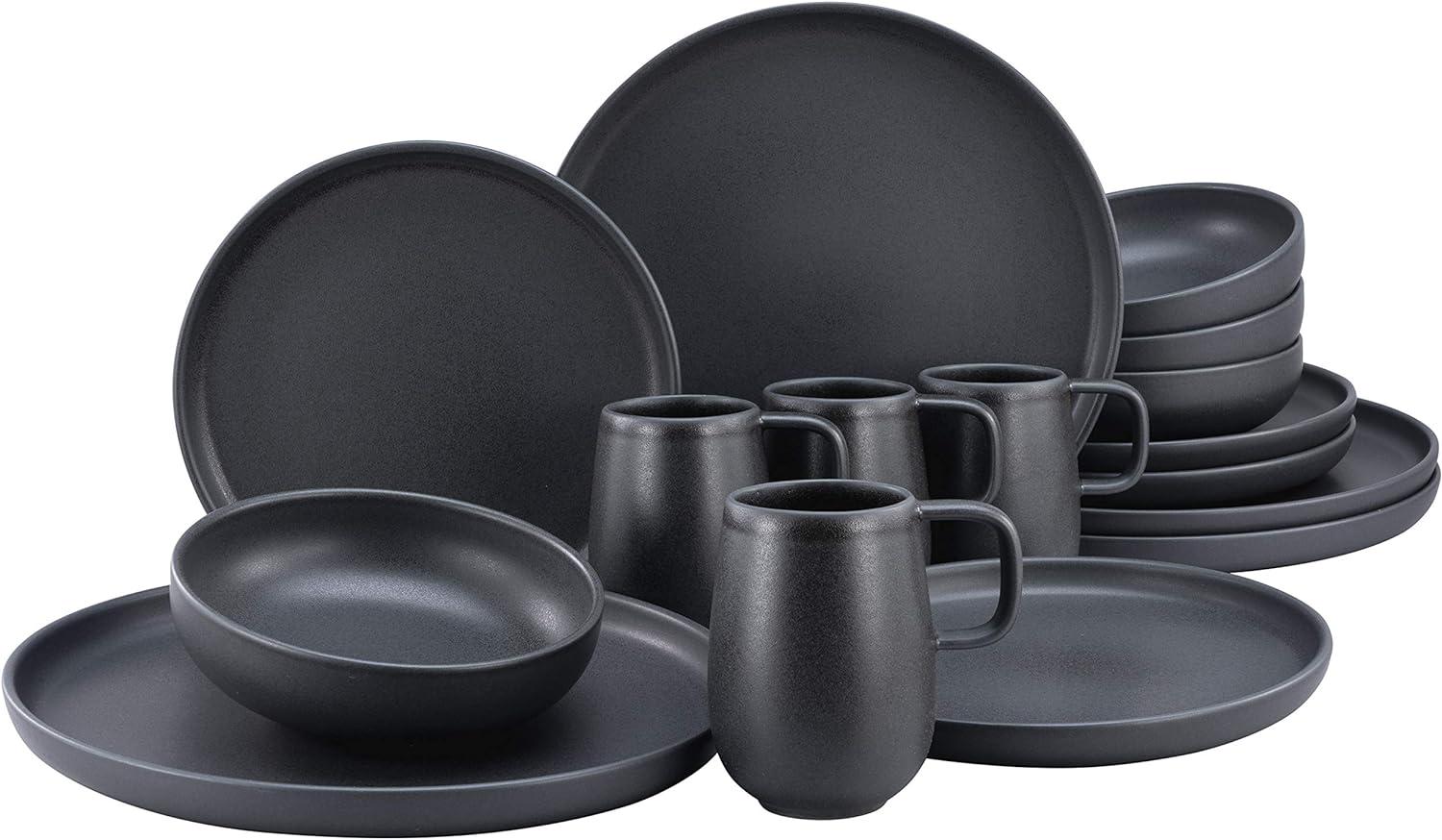 Набор посуды на 4 персоны Uno Black Creatable 16 пр. Черный (22978)