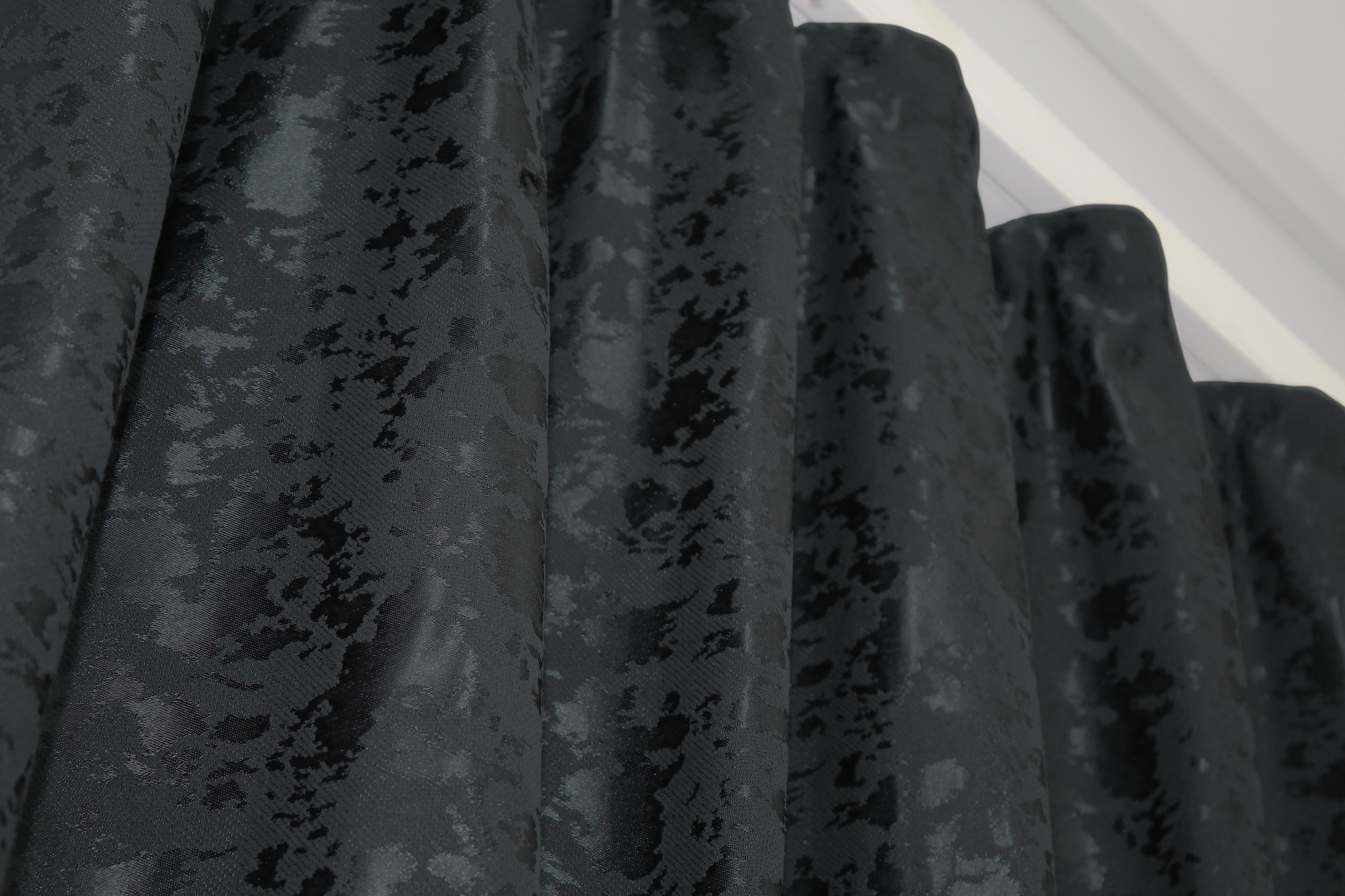 Комплект готовых штор VR-Textil Pavliani ХО №1262ш Лен мрамор 100х280 см 2 шт. Синий/Графитовый (31-560) - фото 6