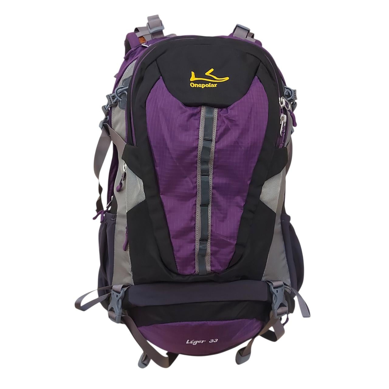 Рюкзак туристический с поясным ремнем и дождевиком 33 л Purple (W1597)