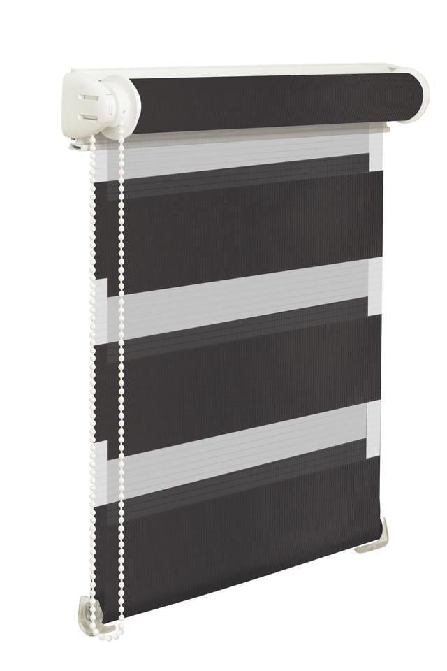 Ролета тканевая NewTex День-Ночь 70х165 см Черный (208)