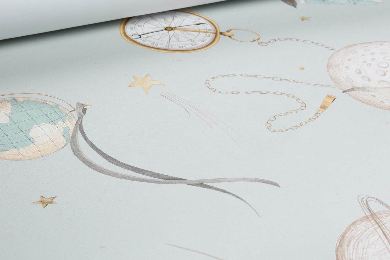 Шпалери флізелінові RASCH Kids World 2 302226 Декор вініл гарячого тиснення 0,53х10,05 м Сірий