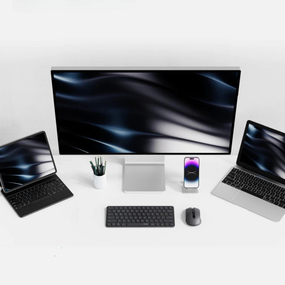 Комплект бездротовий RAPOO 9050S клавіатура/миша з акумулятором 2400DPI Чорний (2644777216) - фото 10 Комплект бездротовий RAPOO 9050S клавіатура/миша з акумулятором 2400DPI Чорний (2644777216) - фото 10