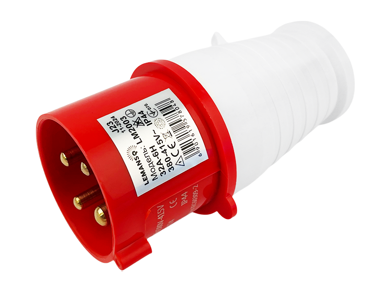 Вилка переносная Lemanso LM2003 LEE-024 32А/4п 3П+П 380-415V IP44 Красный (9810)