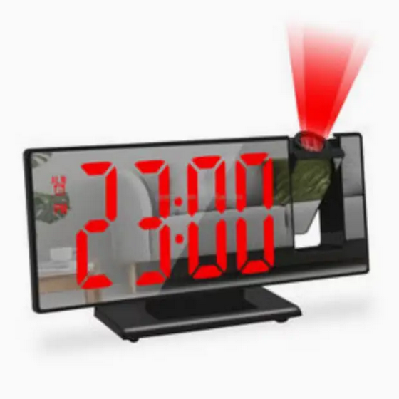 Часы настольные с проекцией времени зеркальные с будильником от USB (DS-7700R)