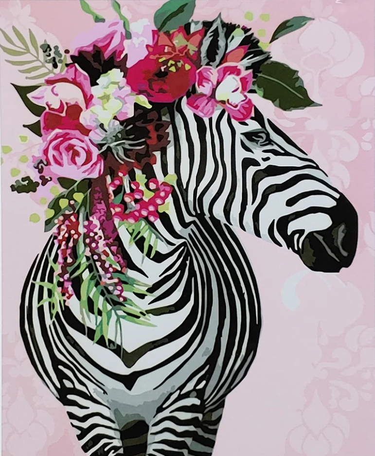Картина по номерам Strateg Премиум Цветущая зебра с лаком и уровнем 40x50 см (SY6909) Картина по номерам Strateg Премиум Цветущая зебра с лаком и уровнем 40x50 см (SY6909)