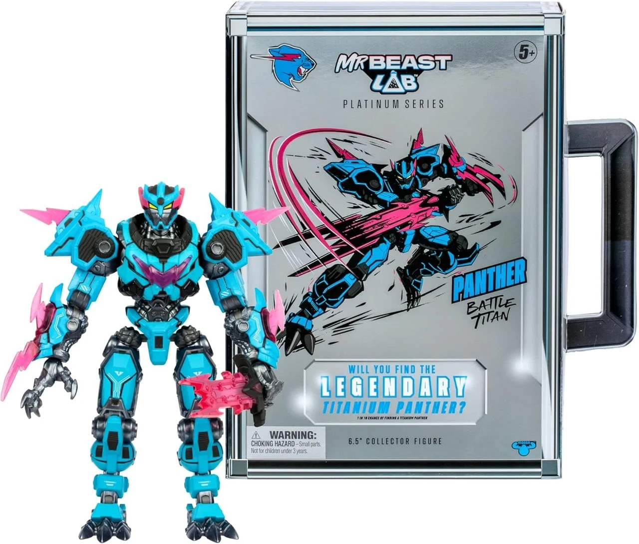 Колекційна фігурка MrBeast Lab Пантера платинова Platinum Panther Battle Titan Collector Figure (2767413874)