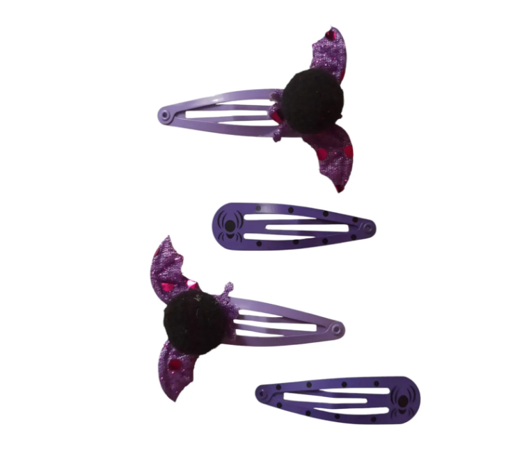 Заколки на Хелловін з принтом Кажани One size Фіолетово-чорний (703147/1) - фото 3