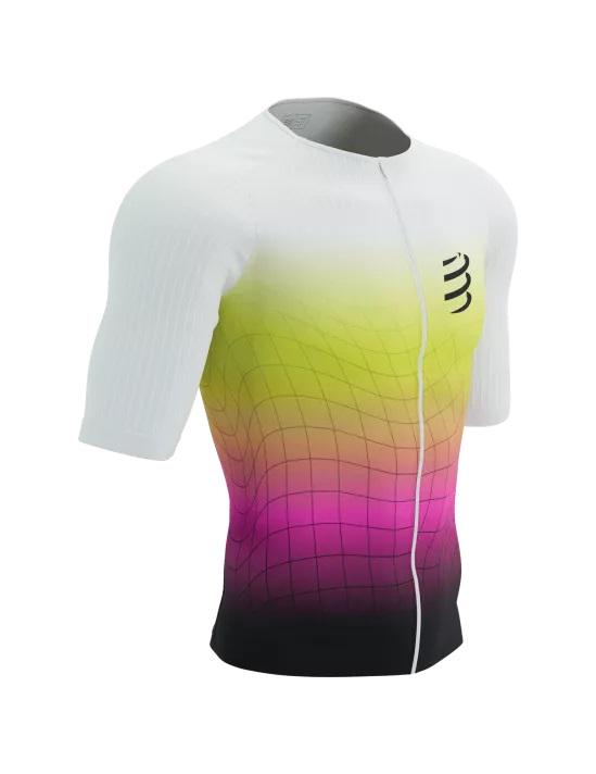 Футболка мужская Compressport Tri Postural Aero SS Top Safe S Yellow/Neo Pink (19100429)