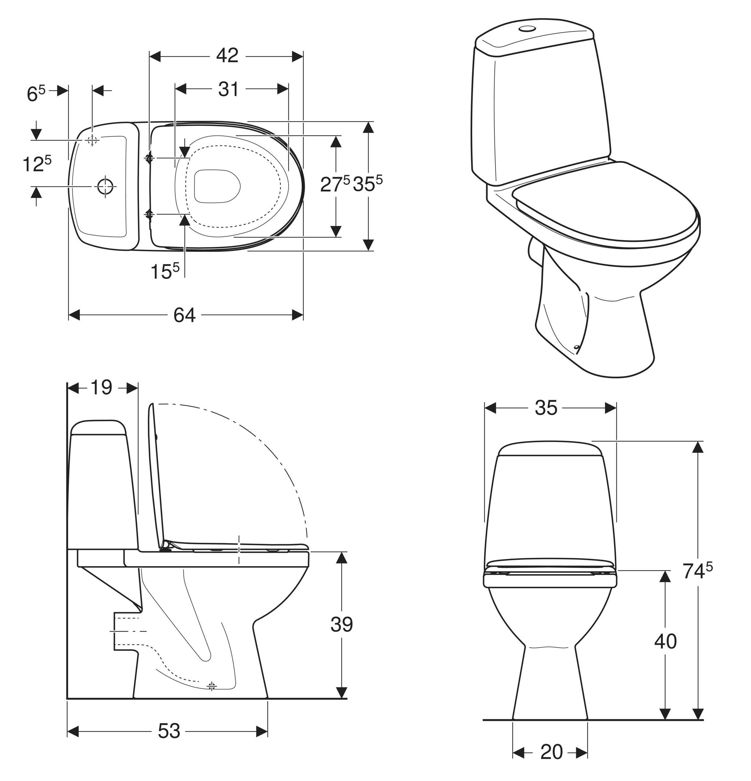 Унітаз підлоговий Kolo Solo S7921800UA із сидінням з мікроліфтом (232353) - фото 3 Унітаз підлоговий Kolo Solo S7921800UA із сидінням з мікроліфтом (232353) - фото 3