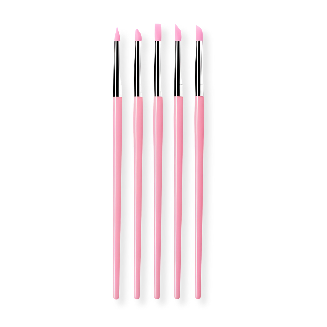 Кисточки для наращивания и дизайна ногтей силиконовые 5 шт. Розовый (2730981587)