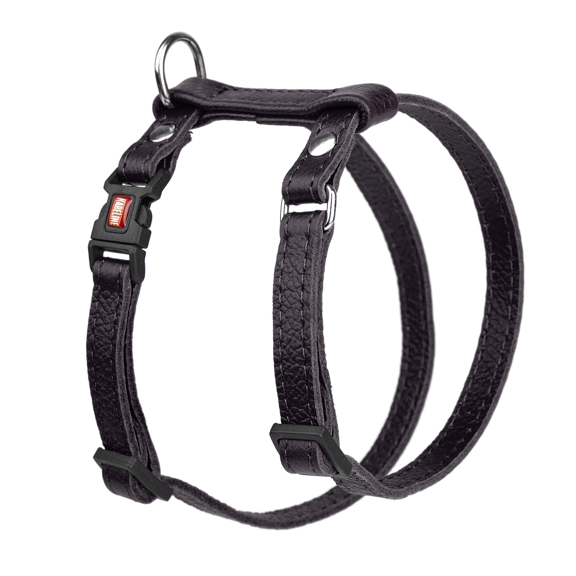 Шлея KareLine из натуральной кожи 12 мм А-230-300 мм В-270-340 мм Черный (8420/1)