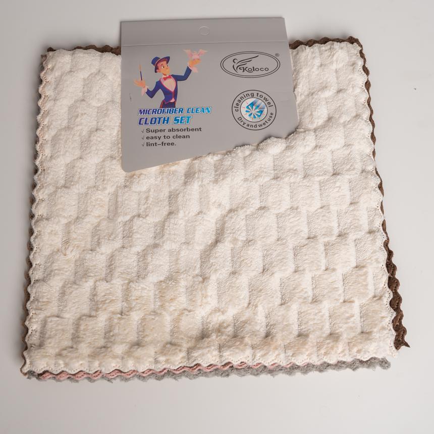 Салфетка Шахматка фибра 30х30 см Бежевый (88217)