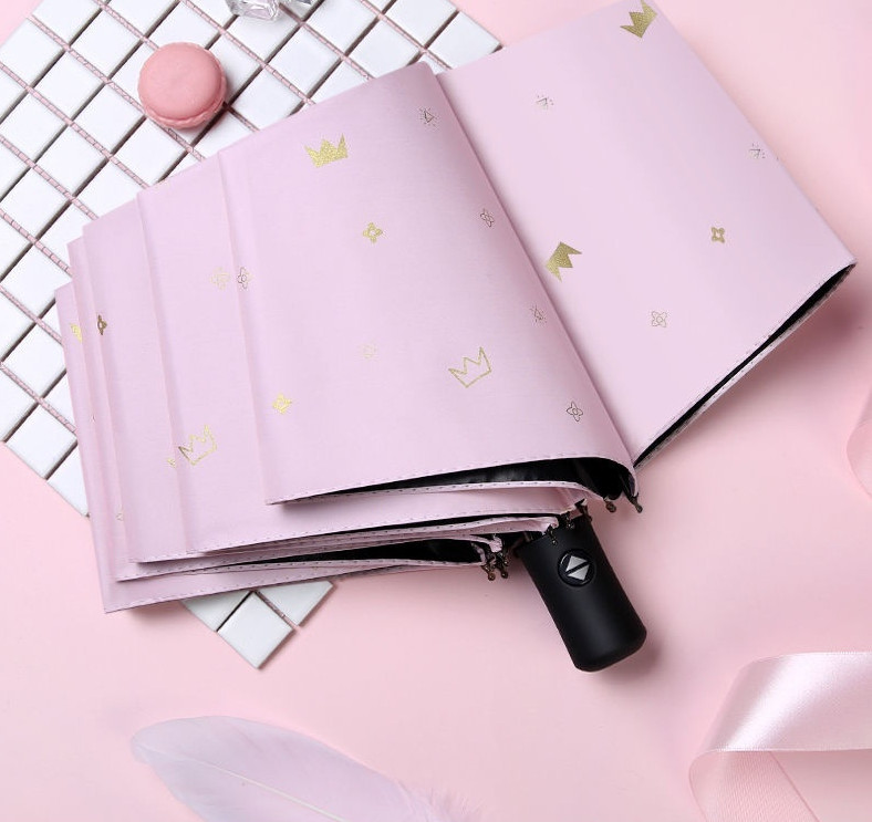 Парасоля міні складна7836 95 см корона Рожевий (4399228)