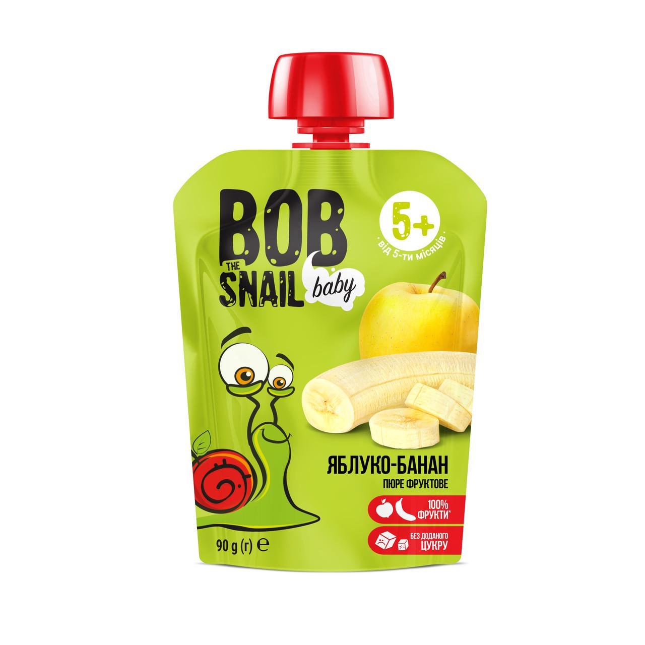 Пюре фруктове Bob Snail Яблуко-банан для дітей від 5 місяців 90 г (2301943194) Пюре фруктове Bob Snail Яблуко-банан для дітей від 5 місяців 90 г (2301943194)