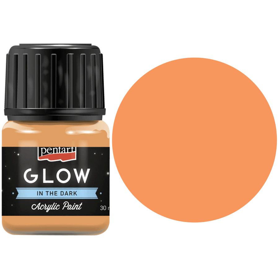 Акрилова фарба Pentart 16481 для декору Glow in the dark 30 мл 6 шт. Помаранчевий (5997412761412)
