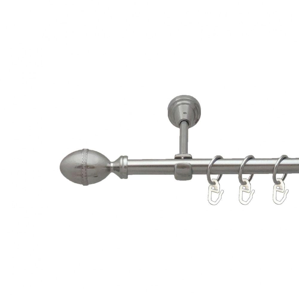 Карниз металлический Orvit Фарже однорядный открытый/гладкая труба/кольцо металлическое Нержавеющая Сталь 16 мм 160 см (5503072)