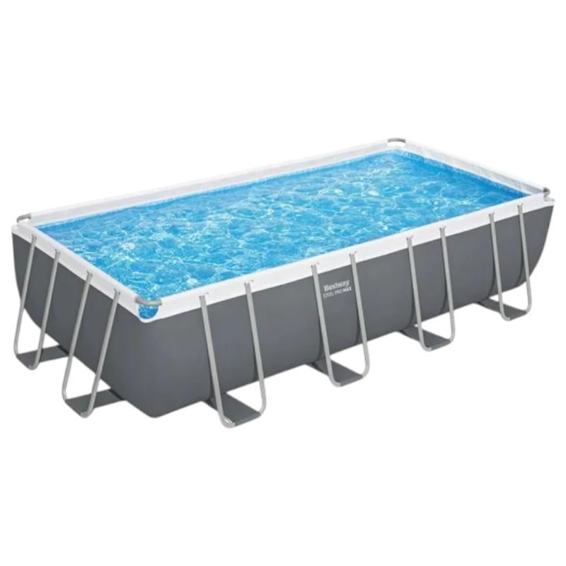 Басейн каркасний Bestway з картриджним фільтром драбиною і тентом 549х274х122 см Сірий (56465)