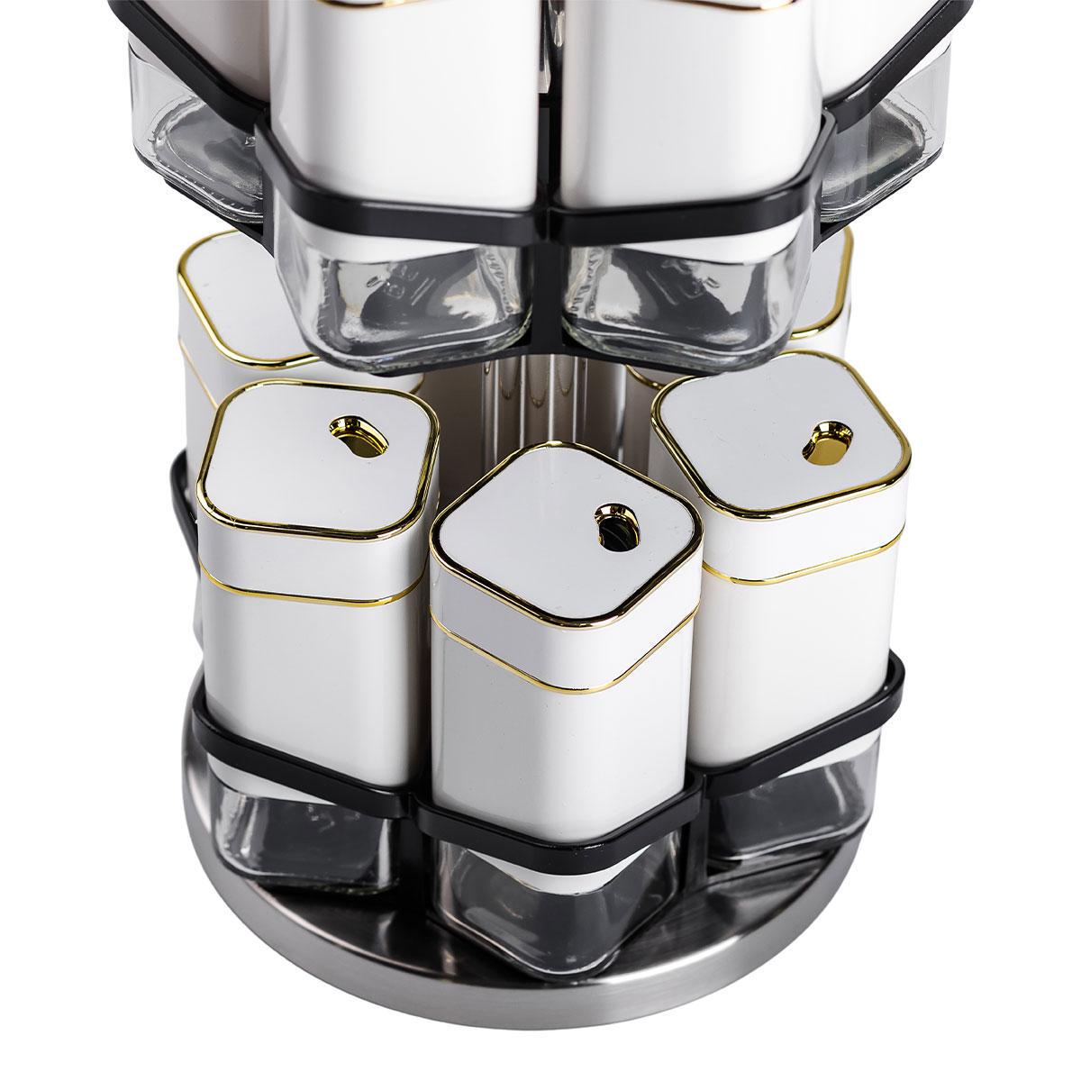 Набір для спецій на підставці HP-1315 12 шт. 120 мл карусель для спецій Білий (A-033683) - фото 10