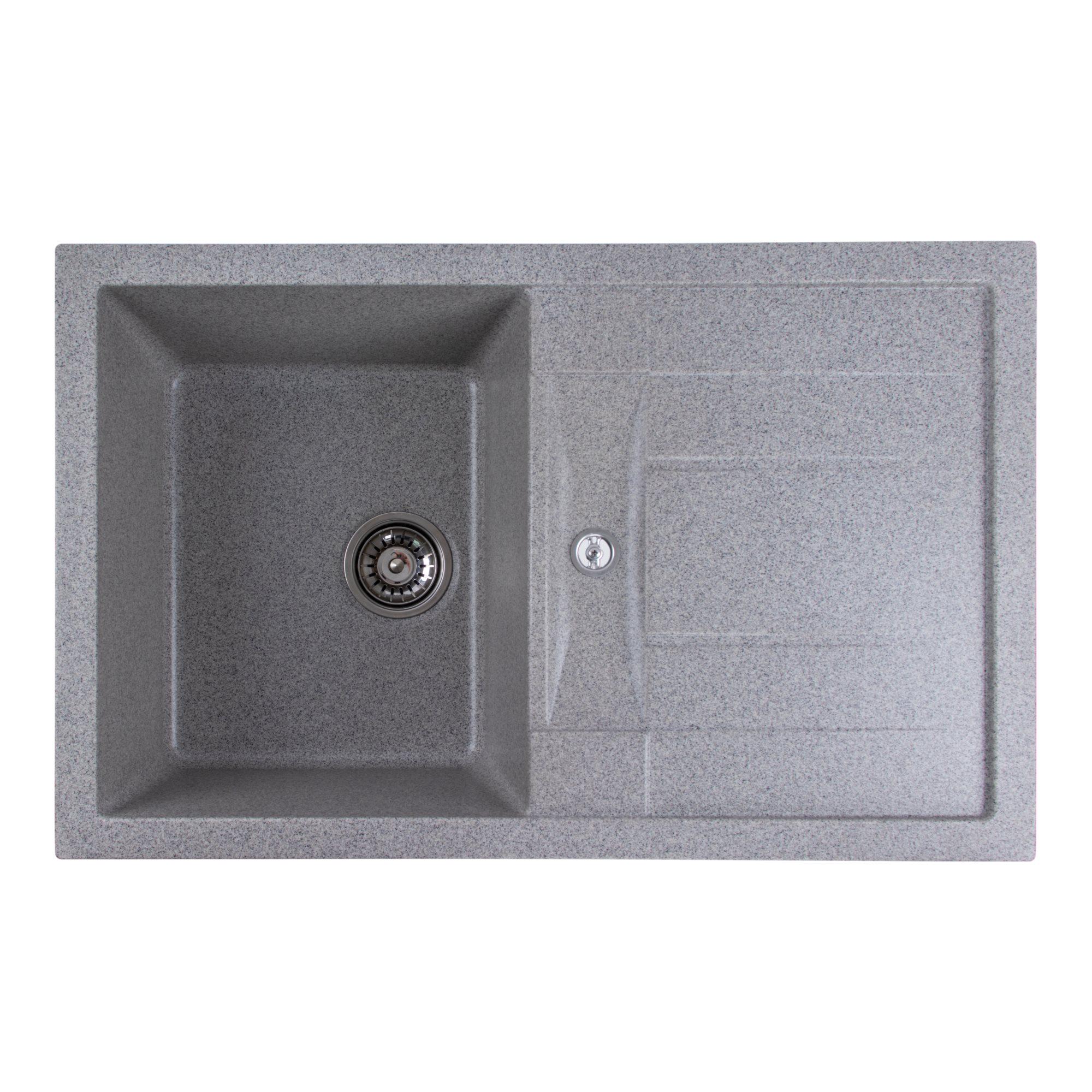 Мойка кухонная Platinum PLS-A24773 прямоугольная гранитная 780x500 мм Серый (151308)