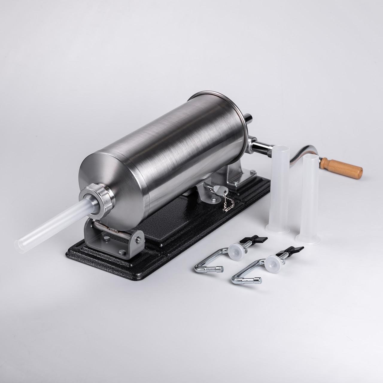 Шприц колбасный горизонтальный из нержавеющей стали на 3 кг 13 см Сталь (16788-4)