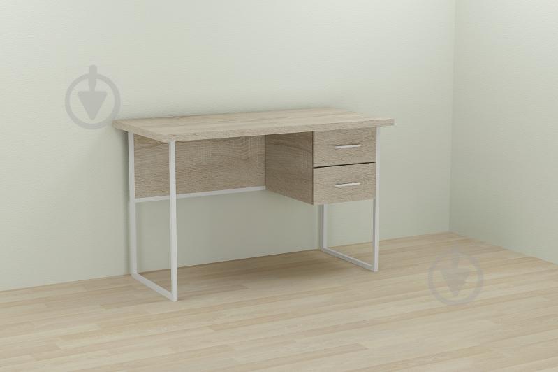 Компьютерный стол Ferrum-decor Дакота 75x140x60 белый ДСП Дуб Сонома 32мм