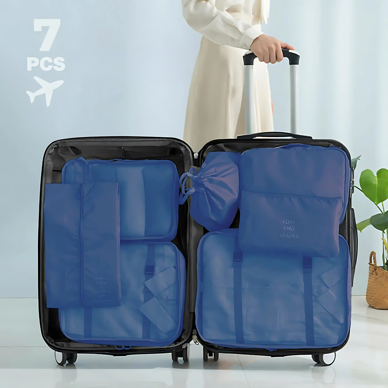 Набір дорожніх органайзерів для перевезення і зберігання речей 7в1 Синій (3222283787) - фото 7 Набір дорожніх органайзерів для перевезення і зберігання речей 7в1 Синій (3222283787) - фото 7