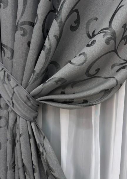 Тканина для штор Allure жакард з люрексовою ниткою Сірий (1618ш) - фото 5 Тканина для штор Allure жакард з люрексовою ниткою Сірий (1618ш) - фото 5