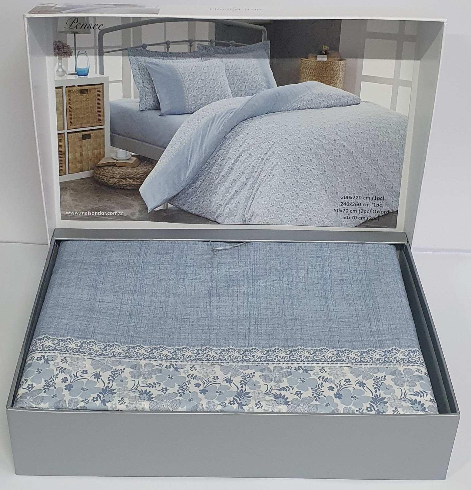 Комплект постельного белья Maison D'or Ранфорс Pensee 200х220 Blue (CN5953)