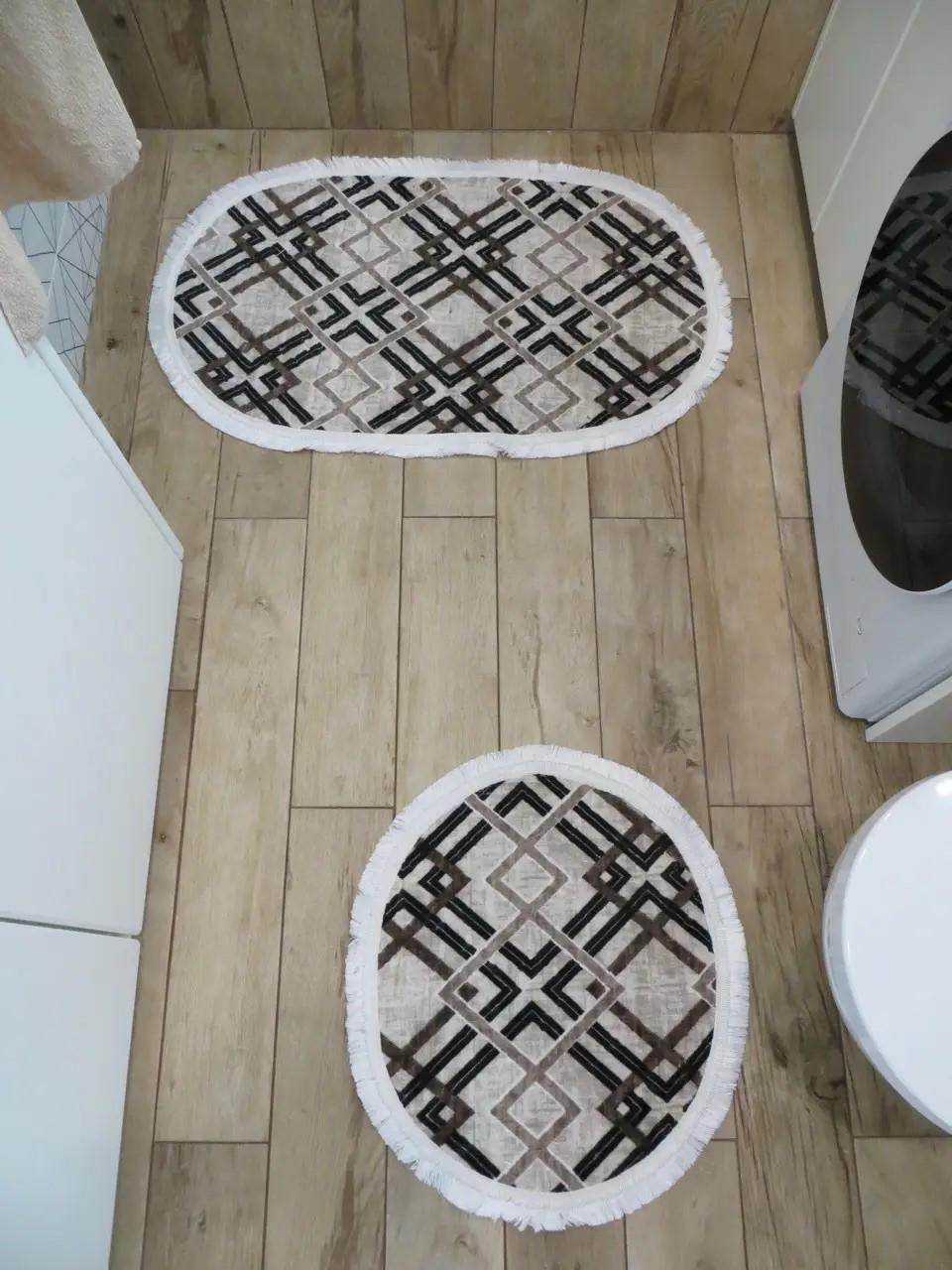 Набір килимків для ванної кімнати Carpet One 2 шт. (K104 beige) - фото 3