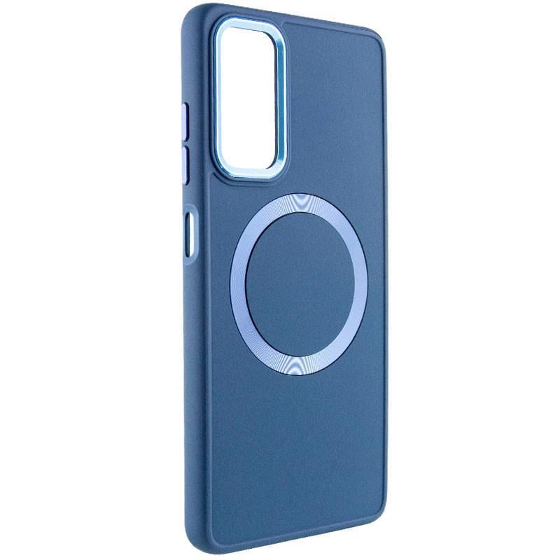 Противоударный TPU чехол Bonbon Metal Style with MagSafe для Samsung Galaxy A15 4G/5G / M15 5G Синий / Denim Blue