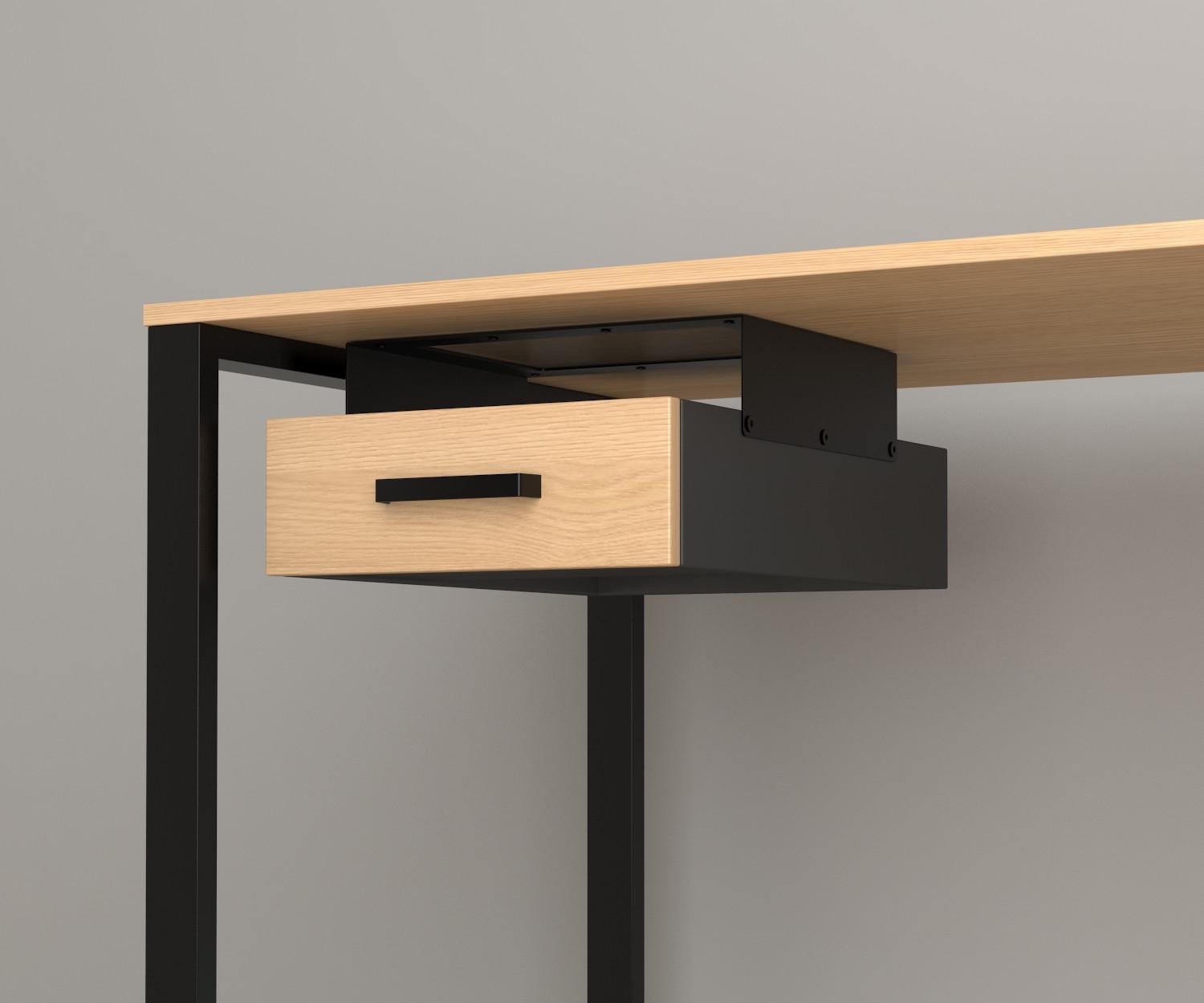 Навісний ящик одинарний для столу Loft Design BX-1 Дуб Борас/Чорний (12517772)