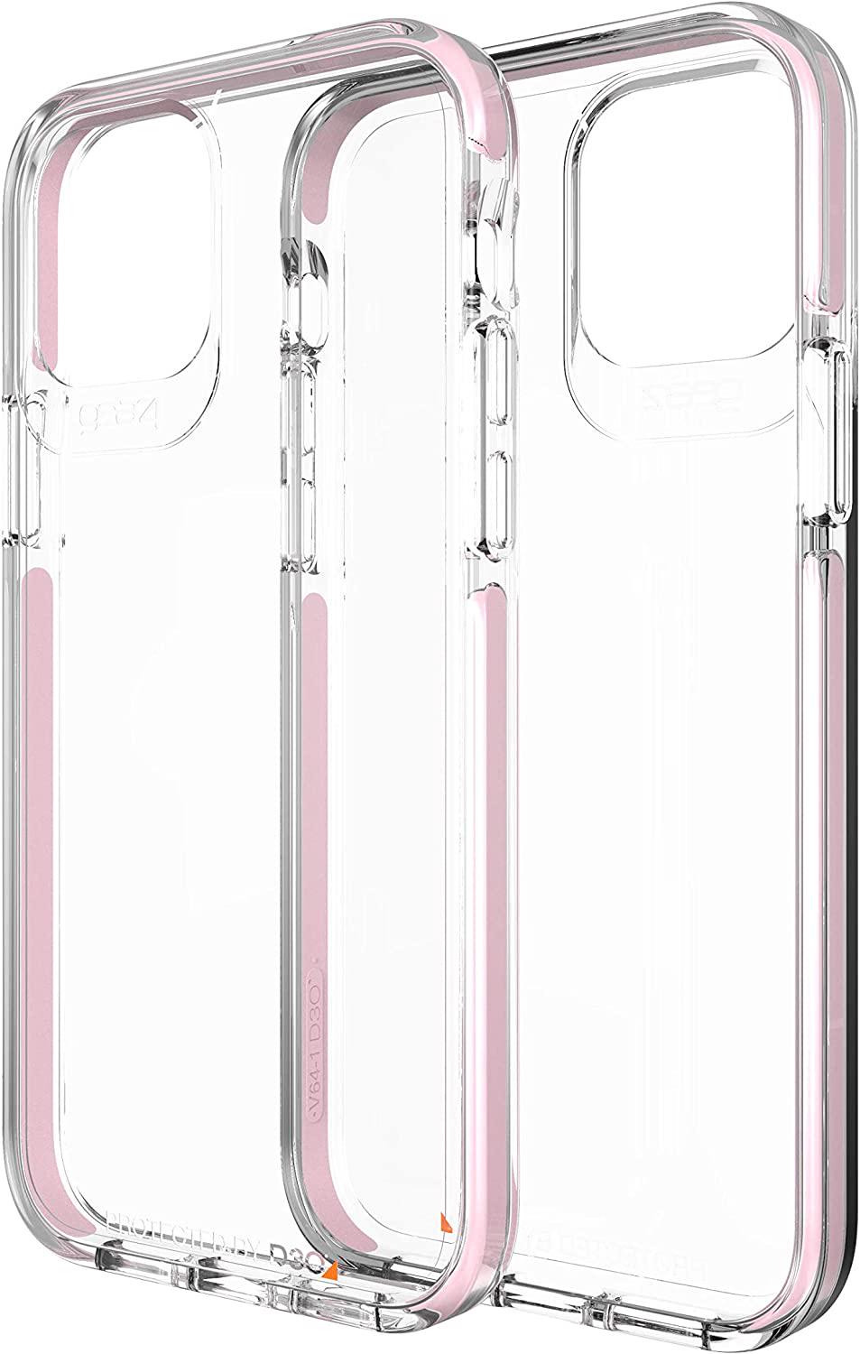 Противоударный прозрачный чехол Gear4 Piccadilly D3O для Iphone 12/12 Pro (6.1") Pink + Transparent - фото 4