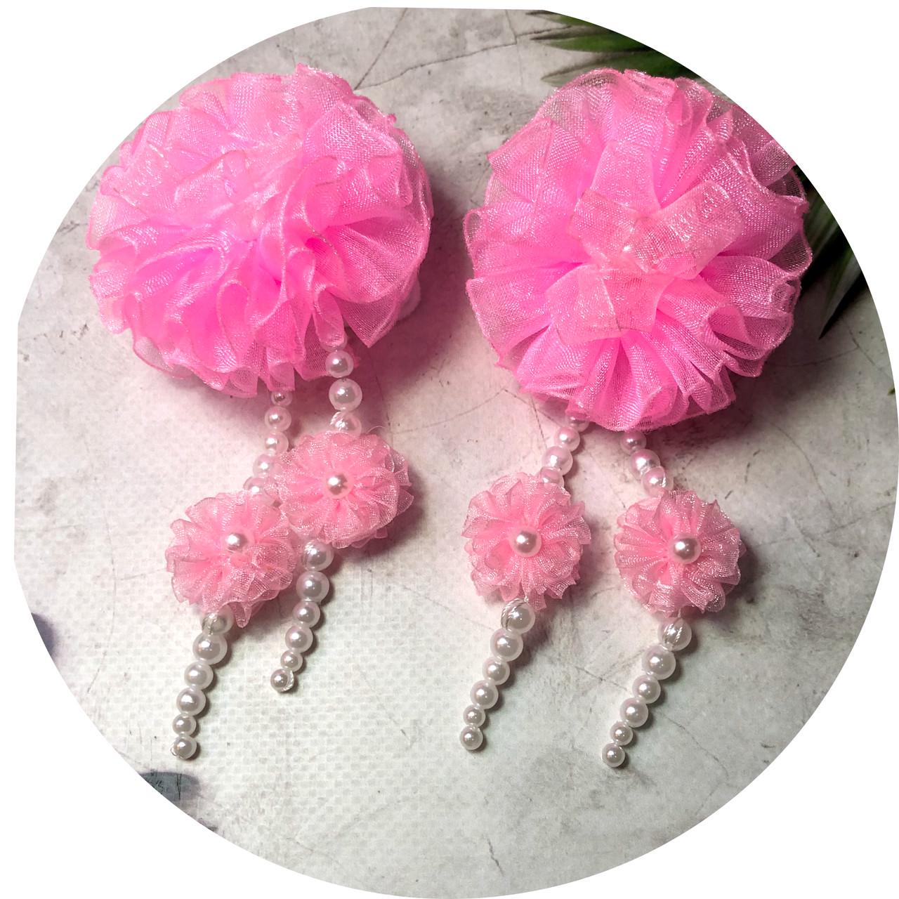 Бантики детские на резинке 6х7 см 2 шт. Розовый (11438)