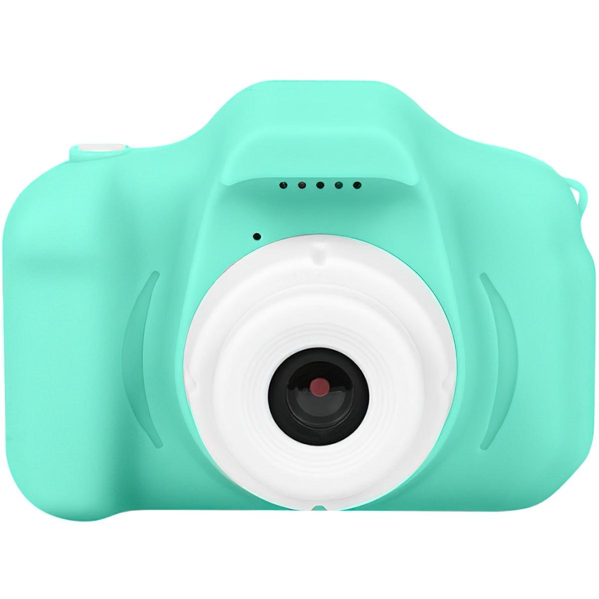 Детский цифровой фотоаппарат Х200 ударопрочный с играми и смешными рамками на фотографии Бирюзовый (2ed6b18c)