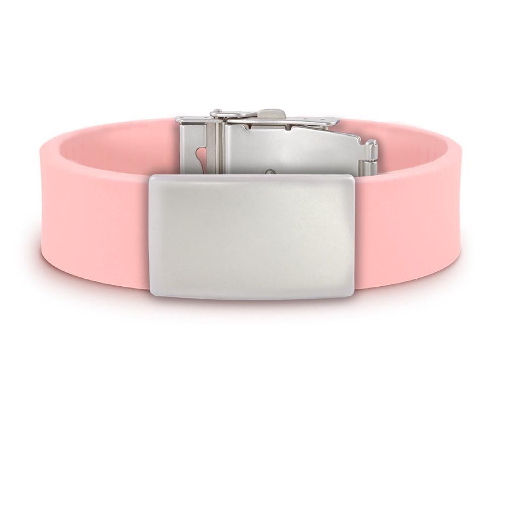 Браслет ID с пластиной Розово-серый (БС05)