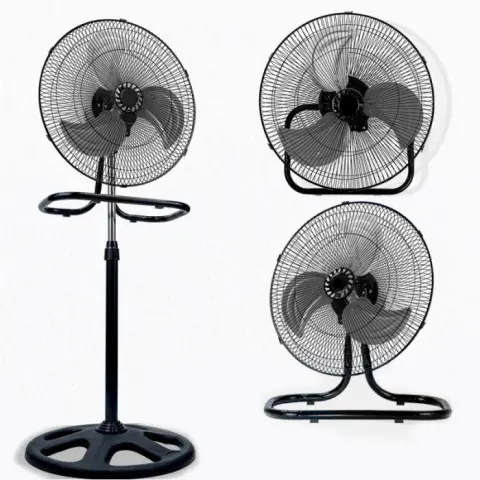 Вентилятор Wimpex 1807 3в1 с 3 скоростями Черно-серебристый - фото 4