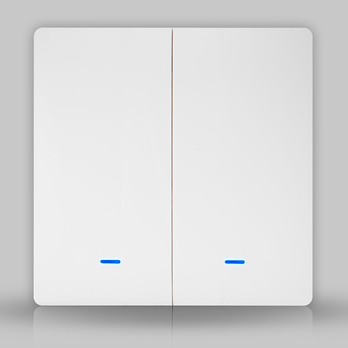 Выключатель Tuya Zigbee 2 клавиши без нуля Белый