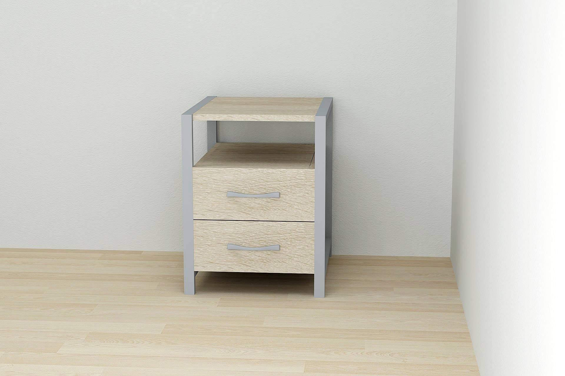 Тумба универсальная Ferrum-decor Вивьен 2/2 ДСП 16 мм 50x41x40 см Серый/Дуб Сонома (FRD-104168)