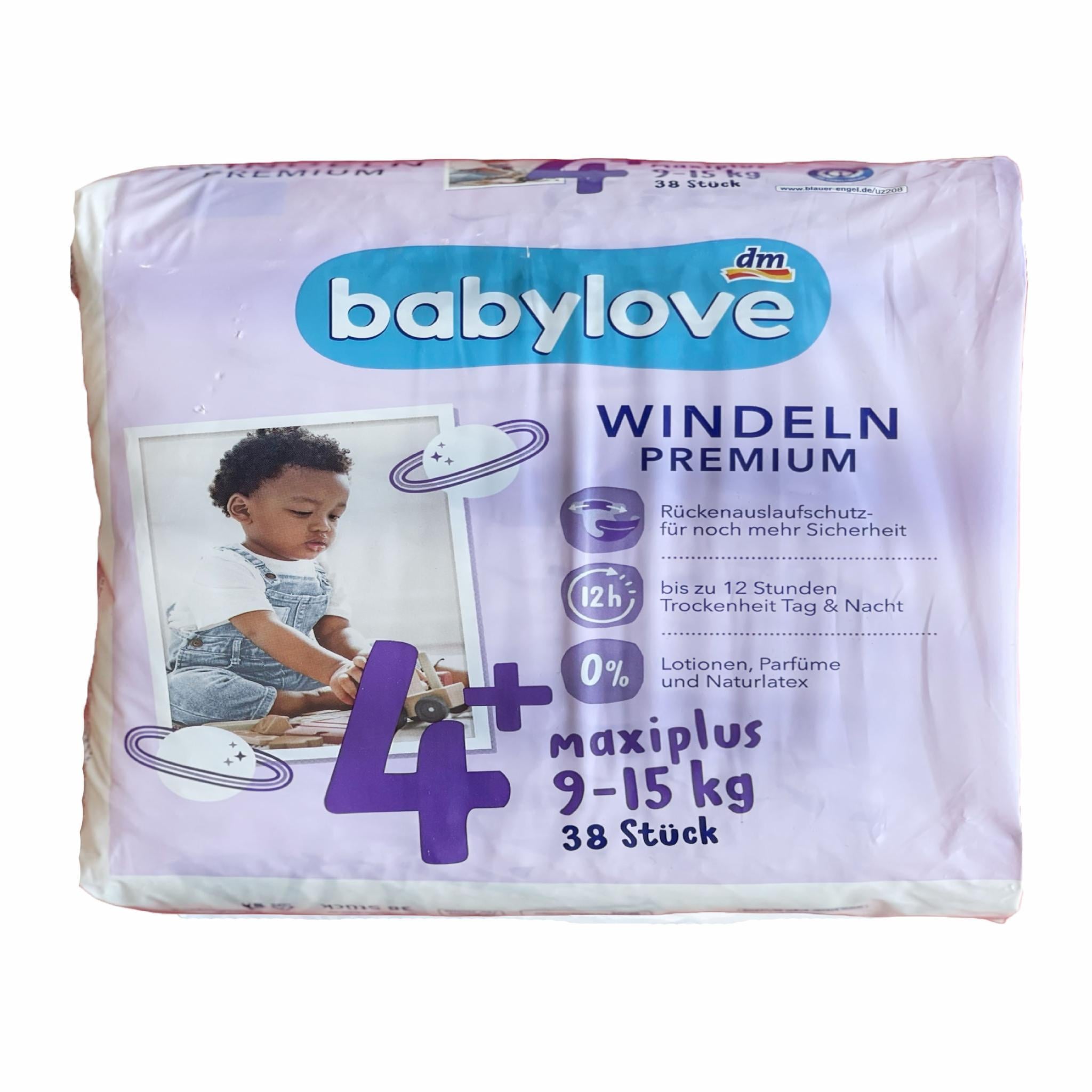 Подгузники Babylove Premium 4+ Maxi Plus 9-15 кг 38 шт. (66c6095dc6bbee277613a373)