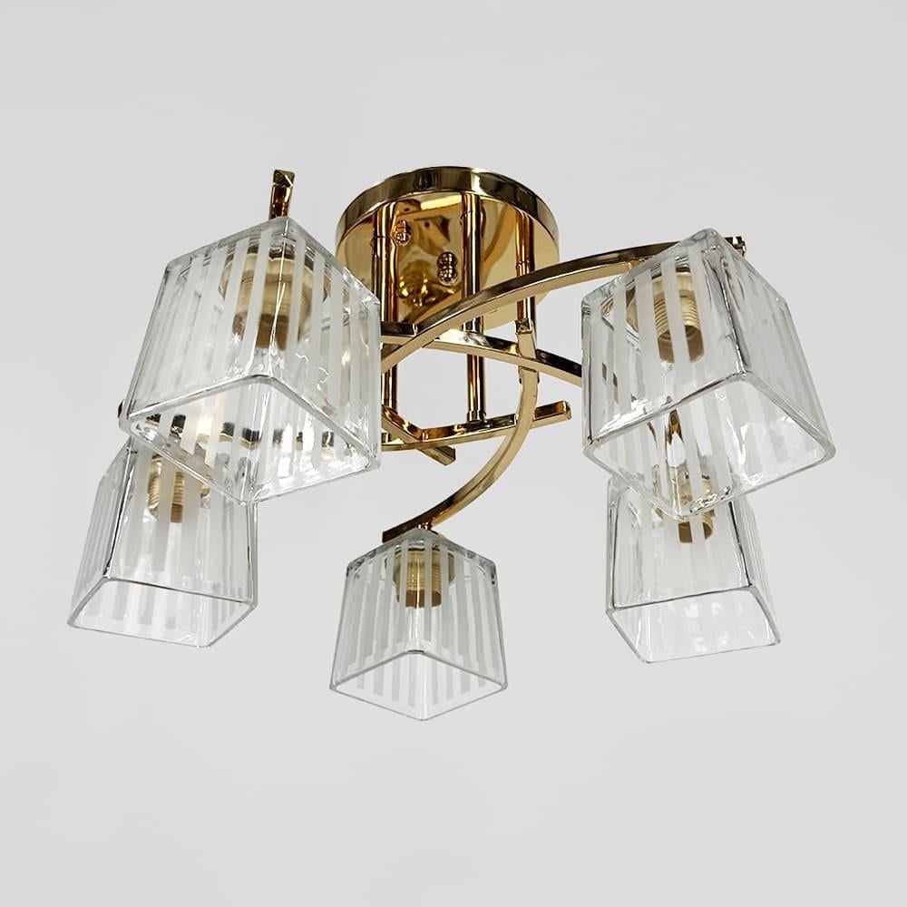 Светильник потолочный на 5 белых плафонов Ø 45 см Золотой (91173/5 FGD)