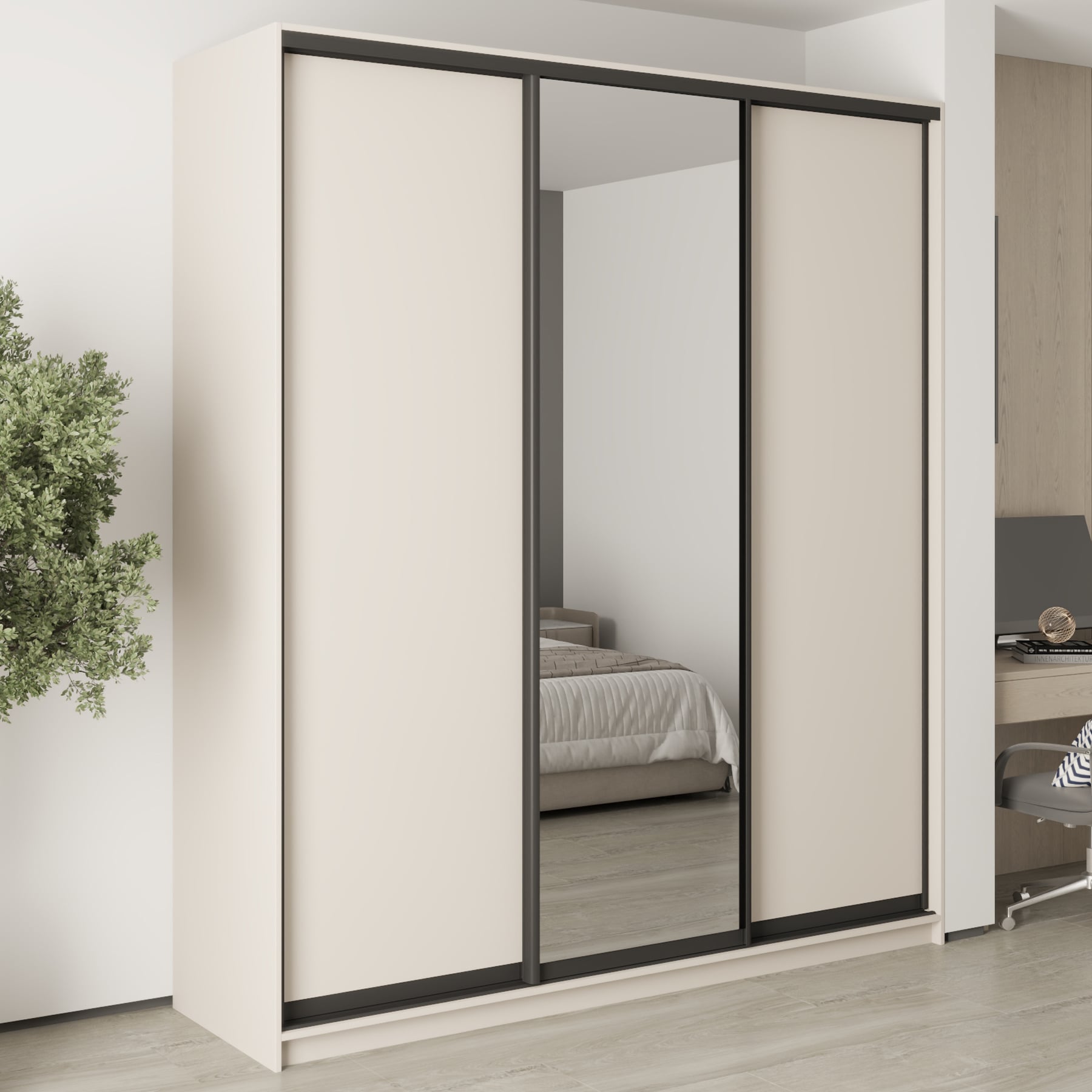 Шкаф-купе трехдверный Mebel Star Стандарт BG MBS-8691 210х45х240 см Кашемир (1008102) Шкаф-купе трехдверный Mebel Star Стандарт BG MBS-8691 210х45х240 см Кашемир (1008102)