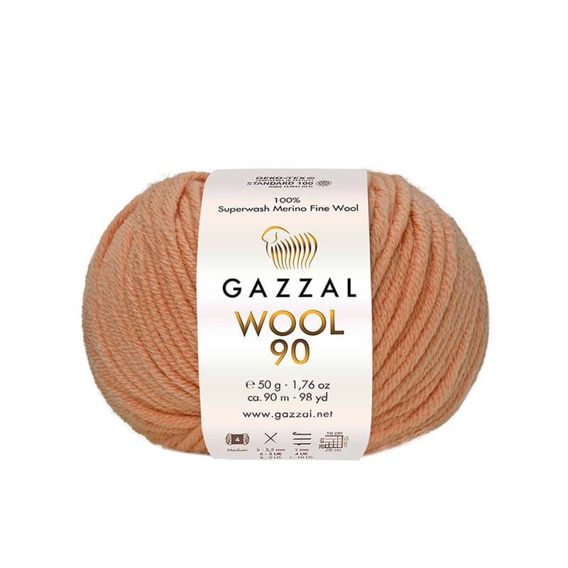 Пряжа Gazzal Wool 90 3653 Персиковый