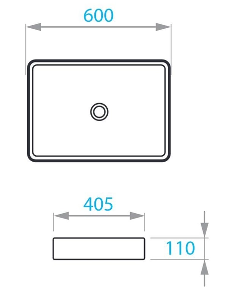 Умывальник на столешницу Koller Pool Kvadro 60х40,5 см Белый (KR-0600-WB) - фото 3