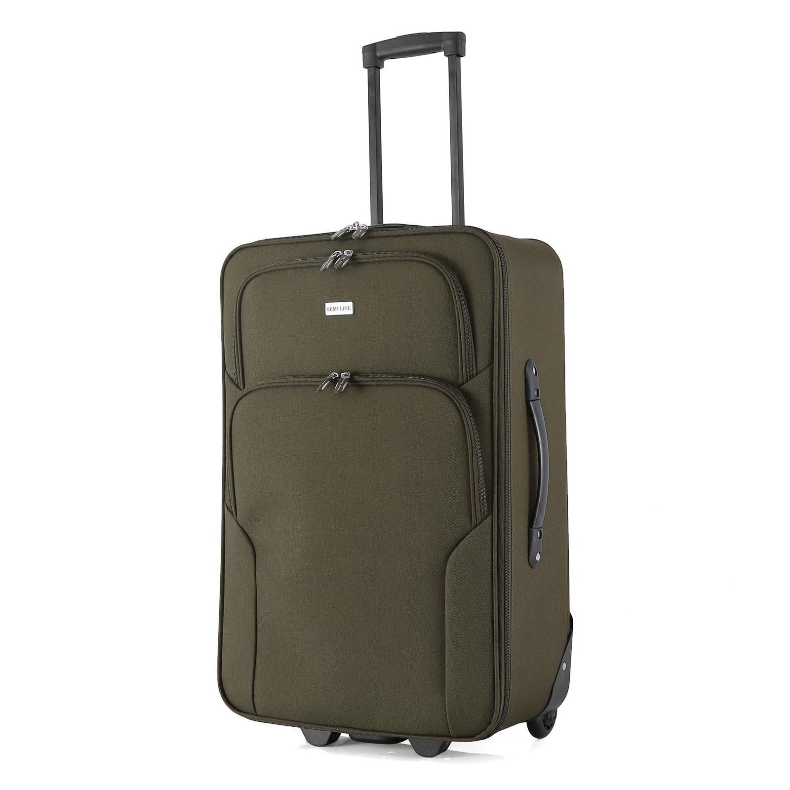 Чемодан SEMI LINE 24" T5966-2 2 скрытых колеса Хаки