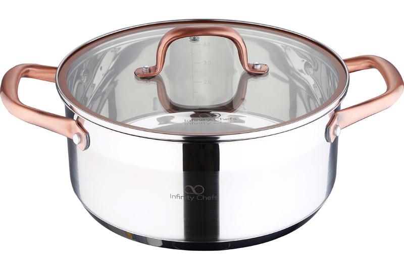 Кастрюля Bergner Infinity Chefs со стеклянной крышкой 4,5 л (BGIC-3502)