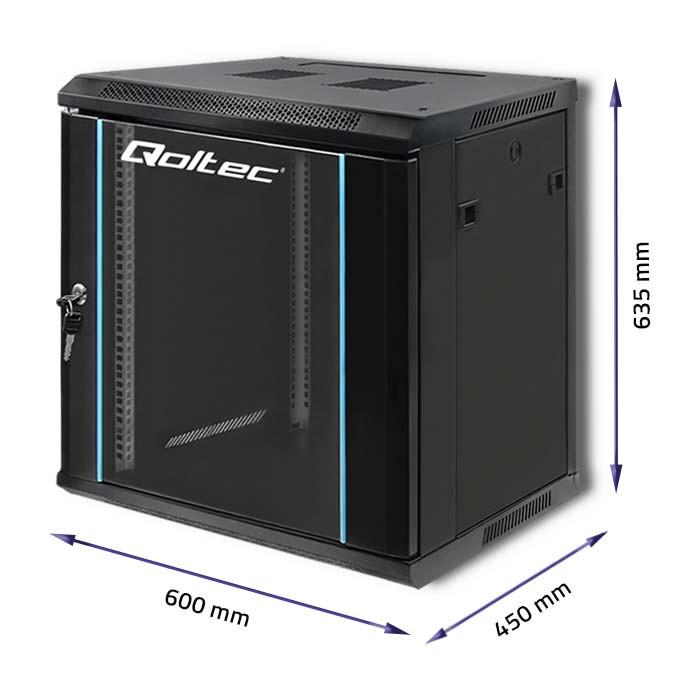 Шкаф серверный Qoltec настенный 12U 19" 635х600х450 мм Черный (Q.RACK012U45) - фото 3