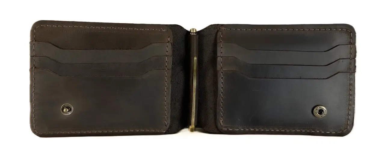 Гаманець із затискачем Double шкіряний 12х8х5х1 см - фото 4 Гаманець із затискачем Double шкіряний 12х8х5х1 см - фото 4