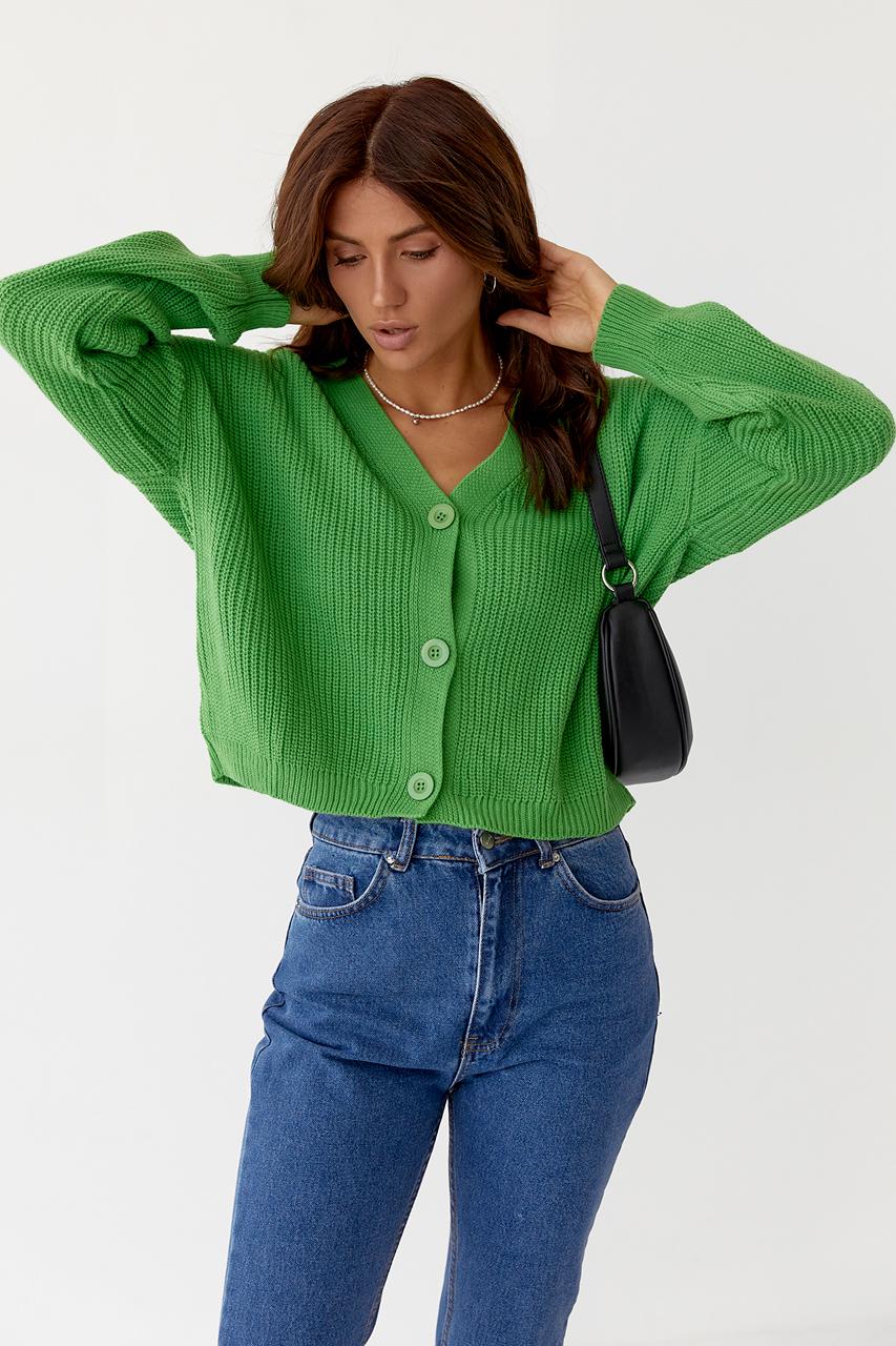 Кардиган укороченный S Салатовый (9528201) - фото 7 Кардиган укороченный S Салатовый (9528201) - фото 7