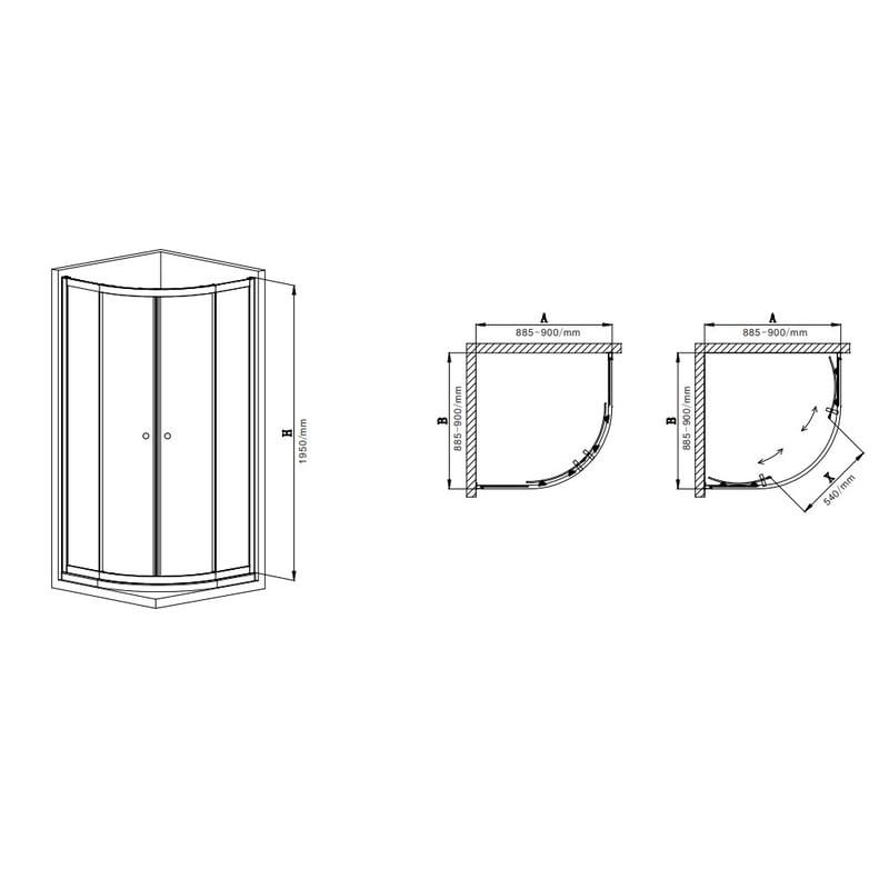 Душевая кабина без поддона MIXXUS Premium DIVERSE SC01-90x90x195-TR прозрачное стекло 5 мм Chrome (MI6859) - фото 7